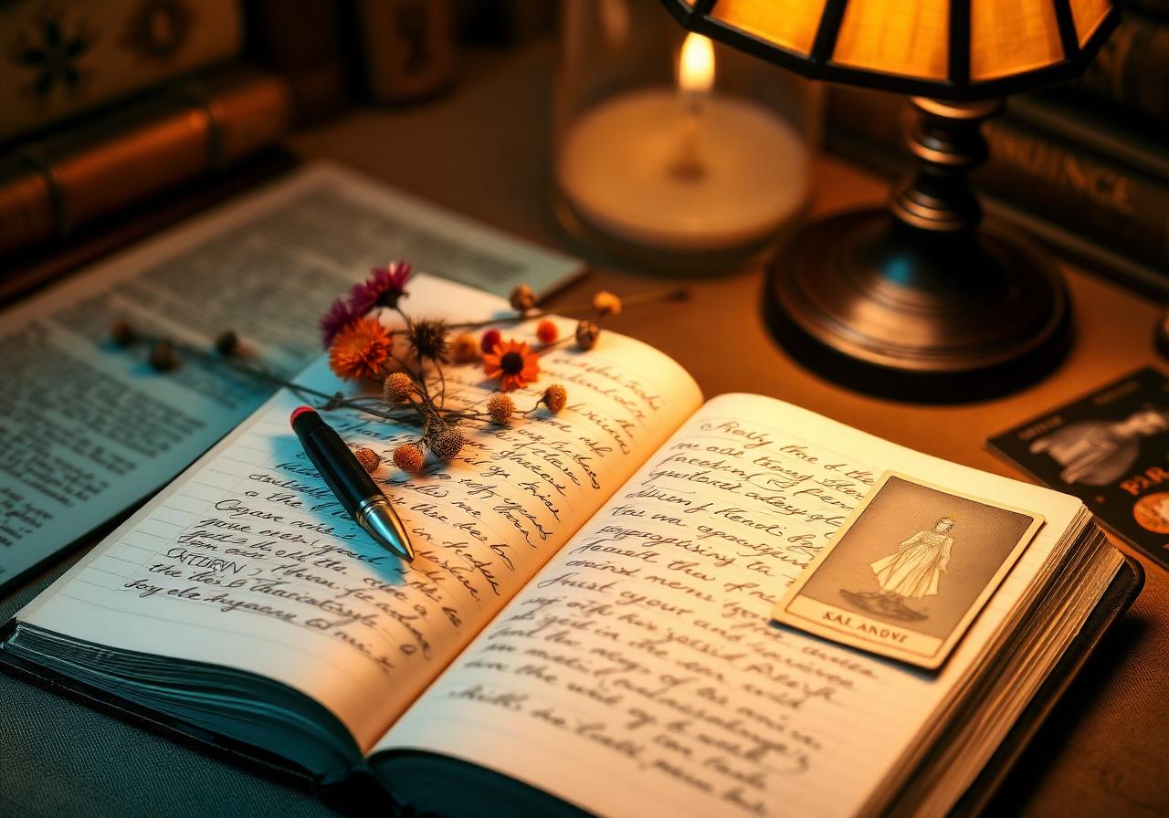 Caderno antigo aberto